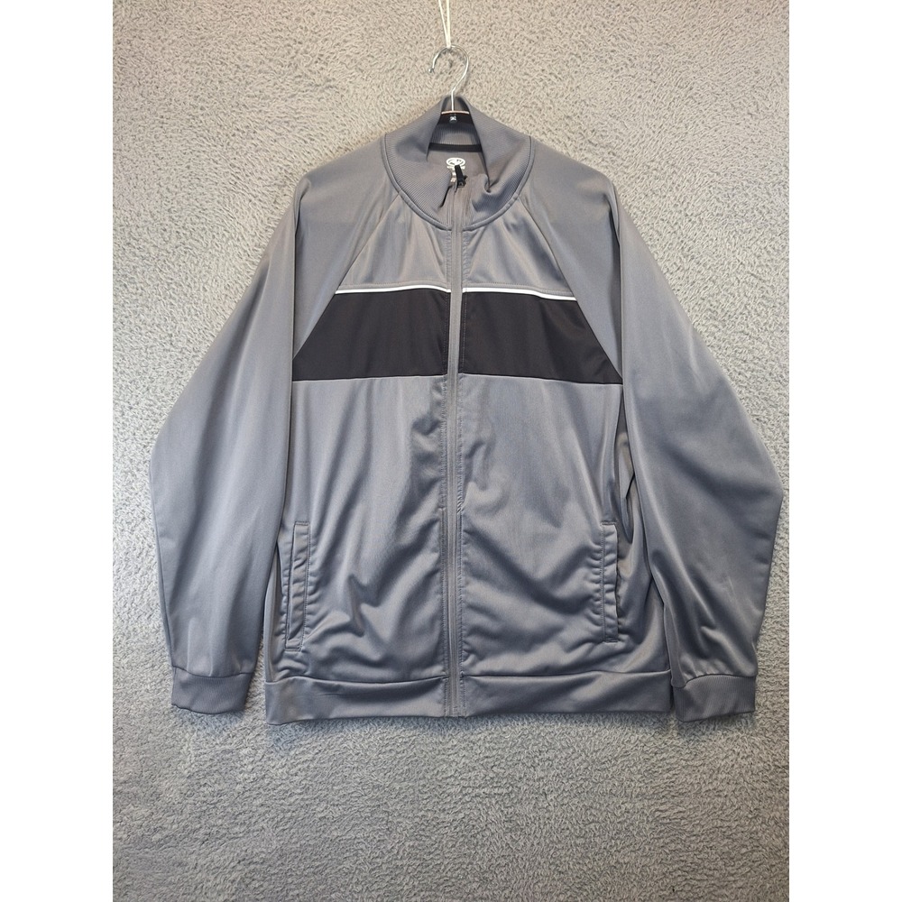 Athletic Works Mens Gray Track Jacket Full Zip Athletic‎ Size XL Grey Black